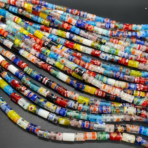 Муранское стекло  трубочки 4*7 мм