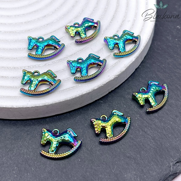12,5*17,5 мм Цвет серебро, Подвеска  Лошадь хамелеон