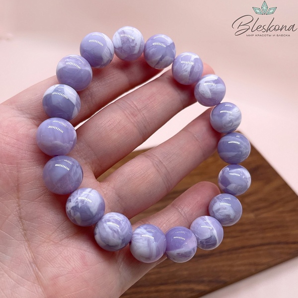 Лунный Лавандовый кварц (Лавандовая Луна) №1 11,5 мм сет 19 см
