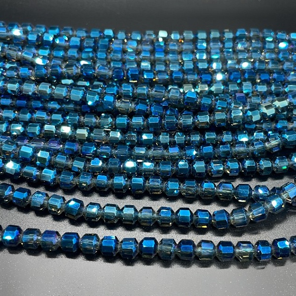 5*5,3 мм Стекло Lux, многогранник, цвет синий