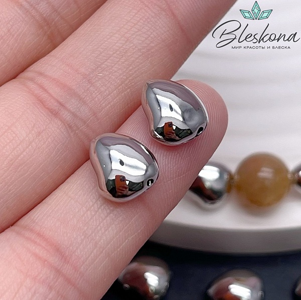 10,5*9 мм Цвет серебро, Бусина фриформ 