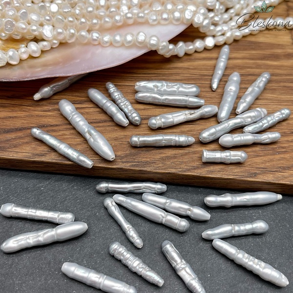 Жемчуг Бива серый штучно 22-26 мм