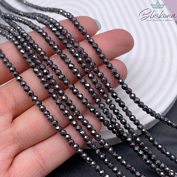 3 мм Гематин имитация, алмазная огранка