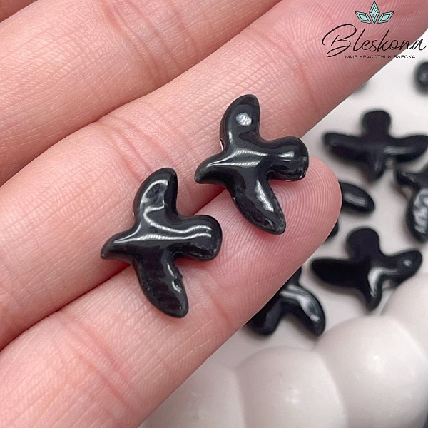 17*13,5 мм Керамика бусина Голубь черный (Птица)