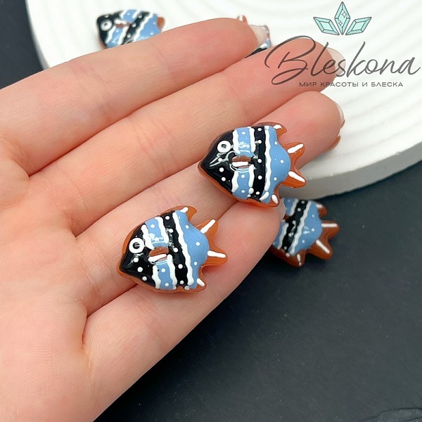 22*17 мм  Бусина рыбка коричневая