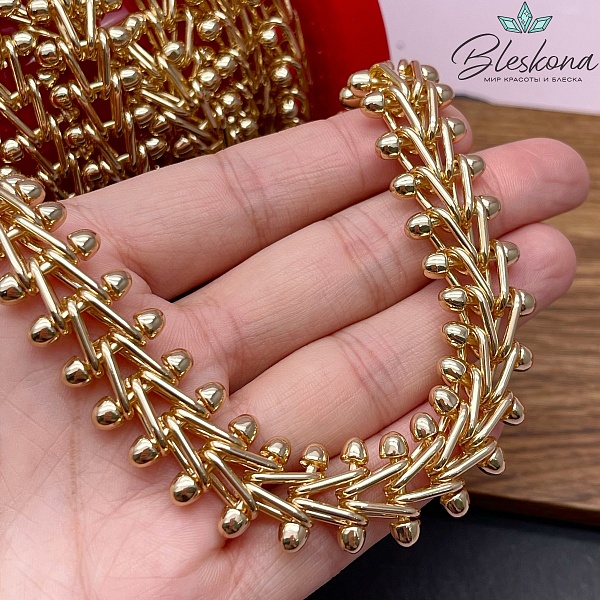 Цепь №100-1 цвет золото 17,2*12,8 мм