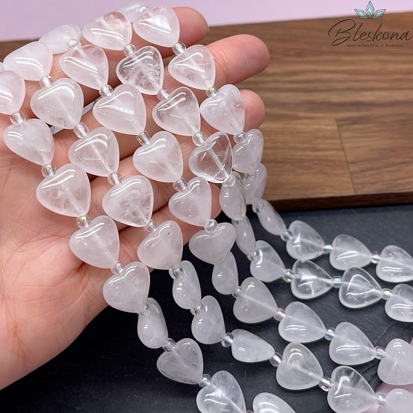 Сердца Горный хрусталь 14,5*14,5*6,5 мм
