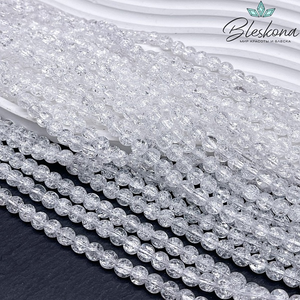 Кварц снежный белый (имитация) 6 мм