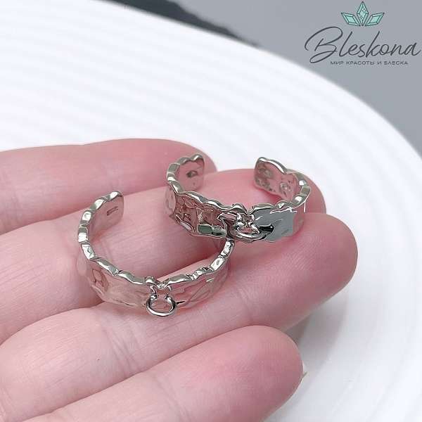 20мм, Цвет серебро, Основа для колец Люкс №2