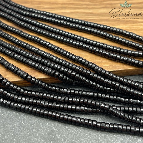 Агат черный диски 4*2 мм