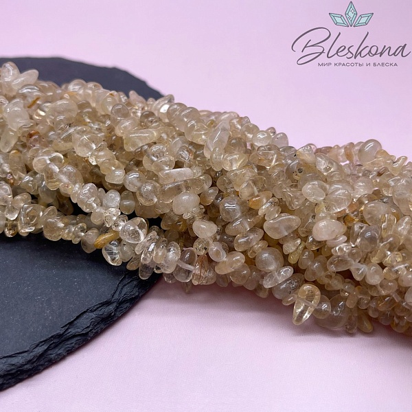 Крошка Рутиловый кварц ширина бусин ~ 7-9 мм