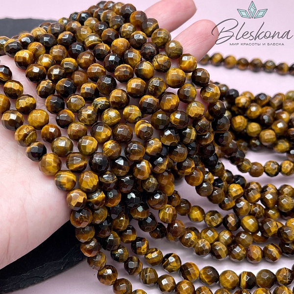 Тигровый глаз огранка №2 8 мм