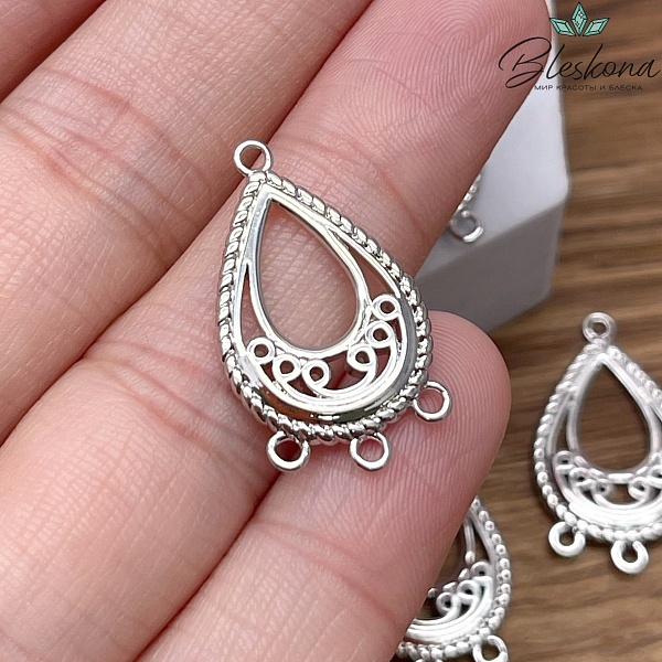 25*15 мм Цвет серебро, Коннектор Этно №21