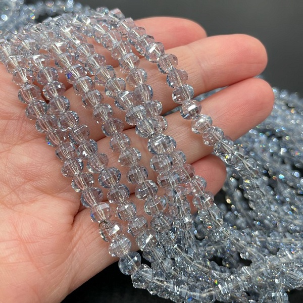 4,5*6 мм Стекло Lux, рондель прямоугольная огранка, серо- голубой