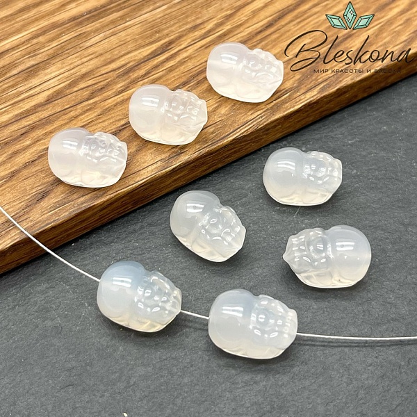 14*10 мм Резная бусина Пи Яо Халцедон