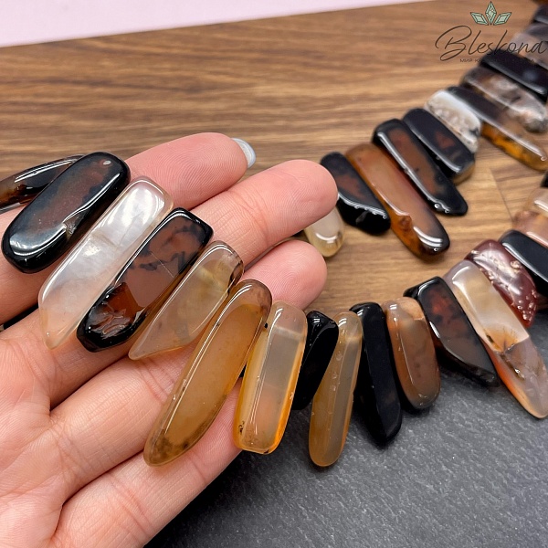 Сердолик черный бруски (20-40)*(9-10) мм 