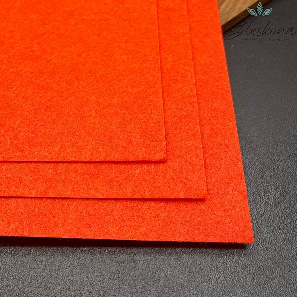 Фетр 1 мм, Цвет темно-оранжевый, 30*30 см