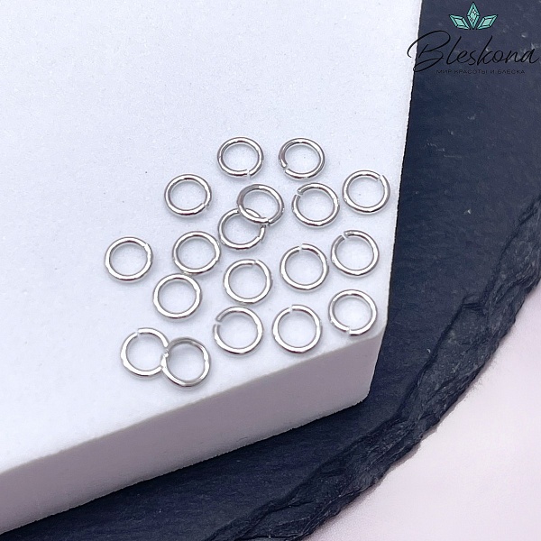 5*0,8 мм Цвет серебро, Колечки уп. 1 гр.
