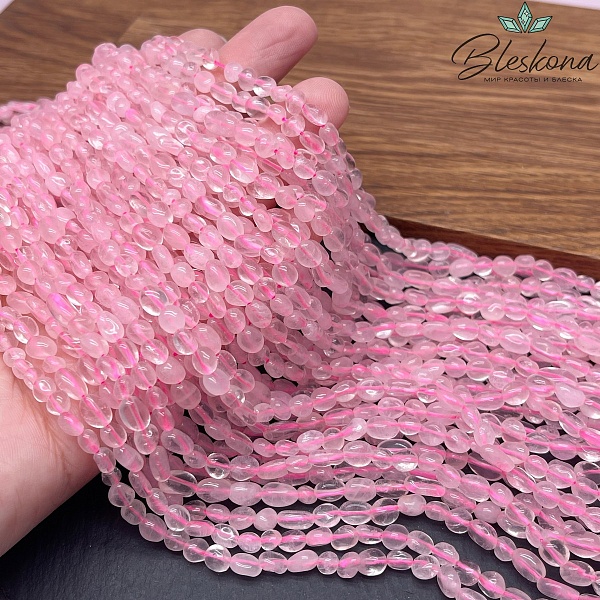 Розовый кварц галтовка (6-9)*(4-5)  мм