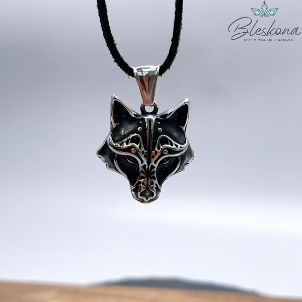 28*25 мм Цвет серебро, Подвеска Волк сталь