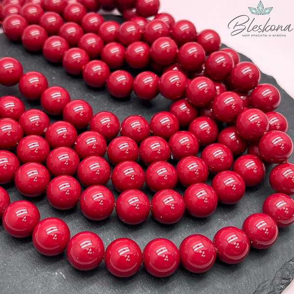 Жемчуг Майорка, цвет красный №1 14 мм 