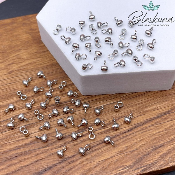 6*3 мм Цвет серебро, Бейл-бочонок гладкий разъмное кольцо