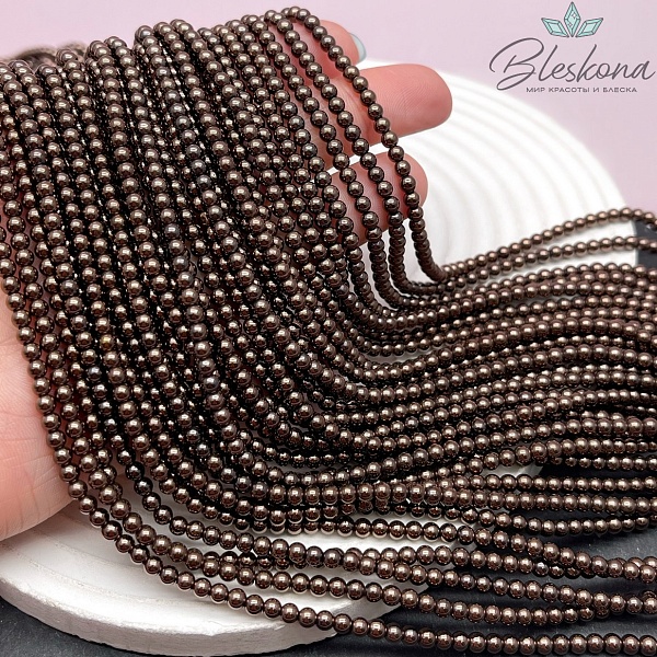 3 мм Гематин имитация, цвет коричневый (шоколадный)