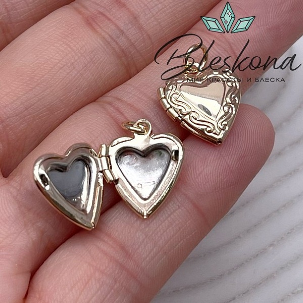 15*13 мм Цвет золото, Подвеска Сердце кулон