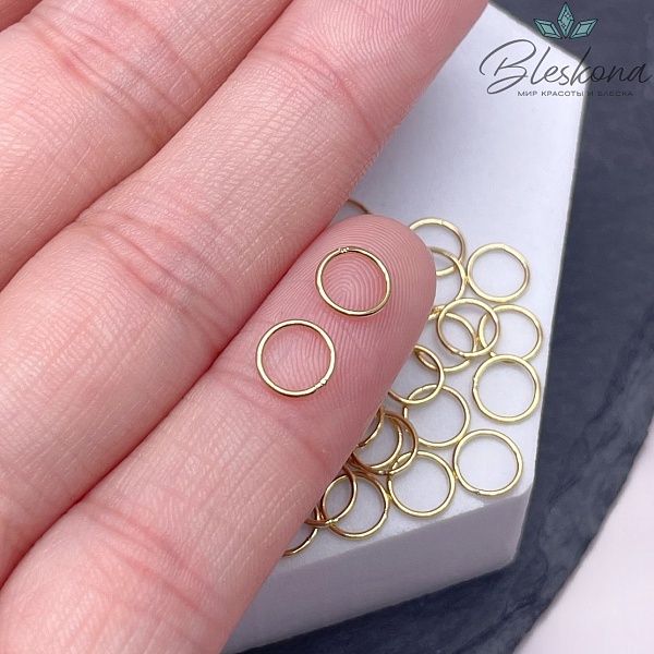 Колечки неразъемные,цвет золото уп.3гр  6*0,6мм Люкс