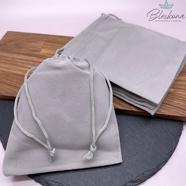 Мешочки бархат Светло-серый 12*9см 5шт