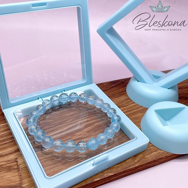 Прозрачный дисплей для украшений голубой 9 см