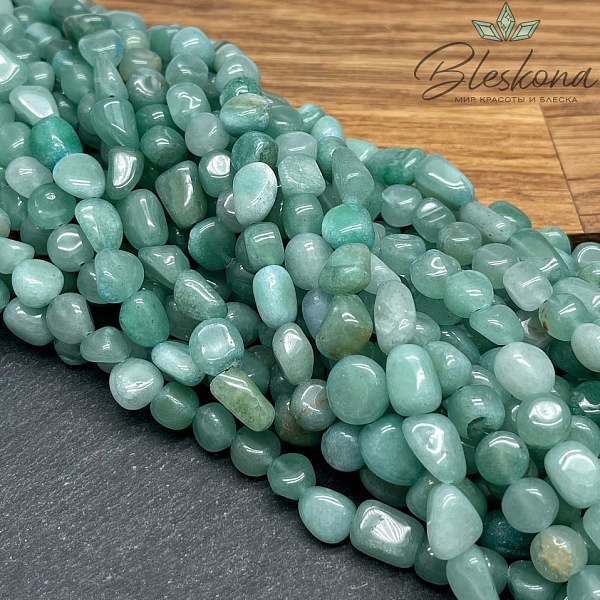 Авантюрин зеленый (кварцит) галтовка 7-11 мм