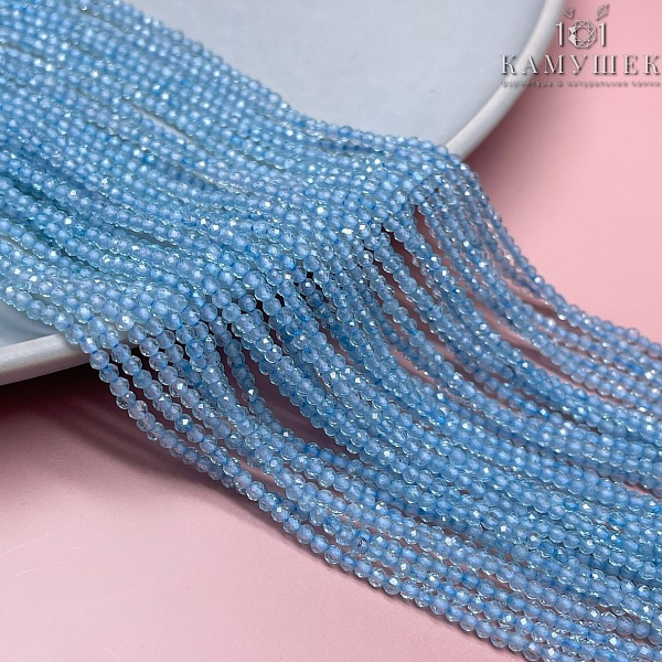 Топаз голубой (тонированный) микроогранка 2 мм