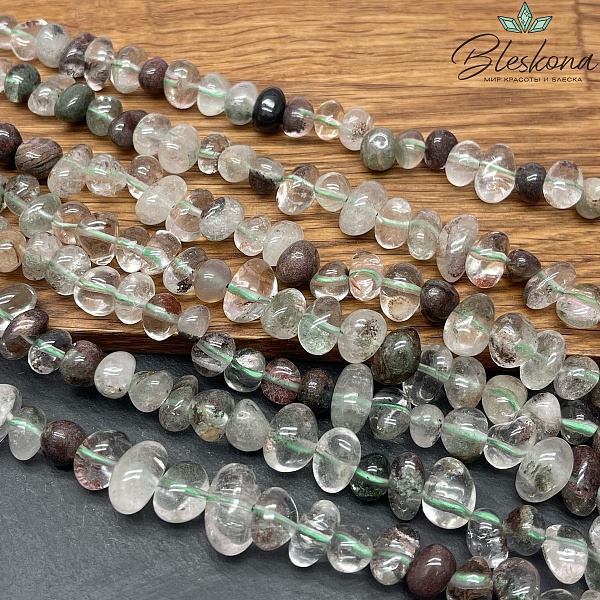 Агат Моховой галтовка (7-10)*(8-12) мм