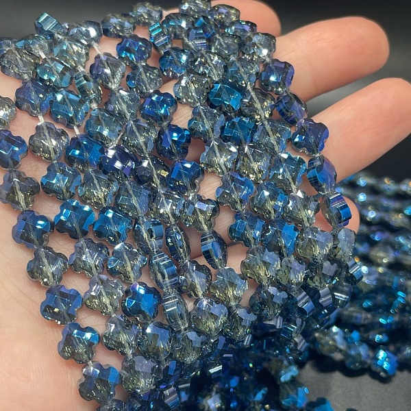 8 мм, Стекло Lux, клевер, цвет синий