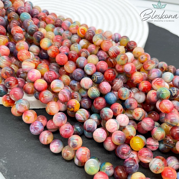 Агат с узором №13 8 мм