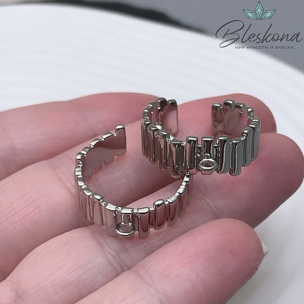 20мм, Цвет серебро, Основа для колец Люкс №1