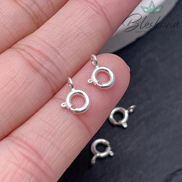 6 мм Замок шпрингель посеребрение 