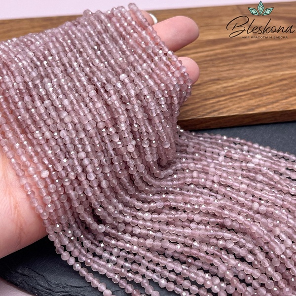 Кошачий глаз лавандовый микроогранка №1 (имитация) 3 мм