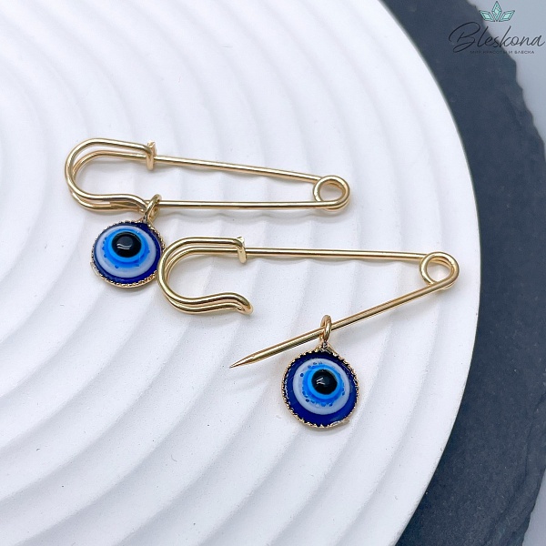 3,5 см Цвет золото, Булавка глаз Фатимы, 3 шт