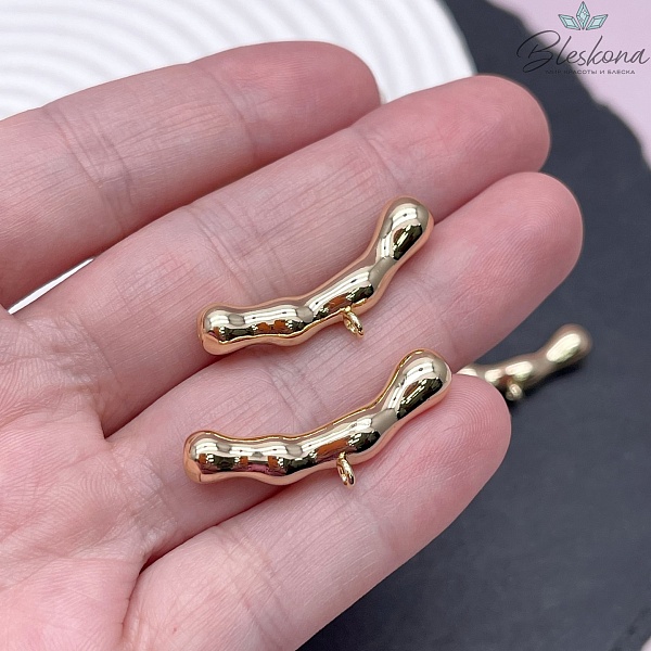 30*6 мм Цвет золото, Бейл трубочка разъемное кольцо