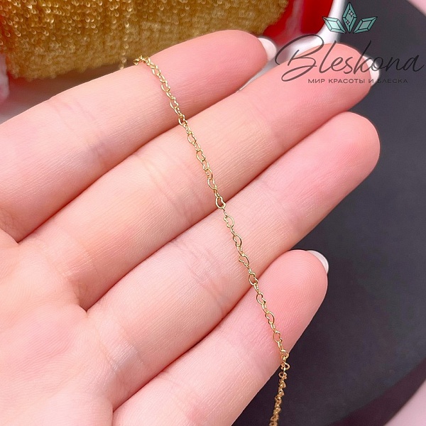 Цепь №127-1 цвет золото, сердце 1,5*2,2 мм