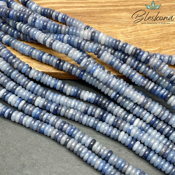 Авантюрин синий (кварцит) рондель №1 2*6 мм