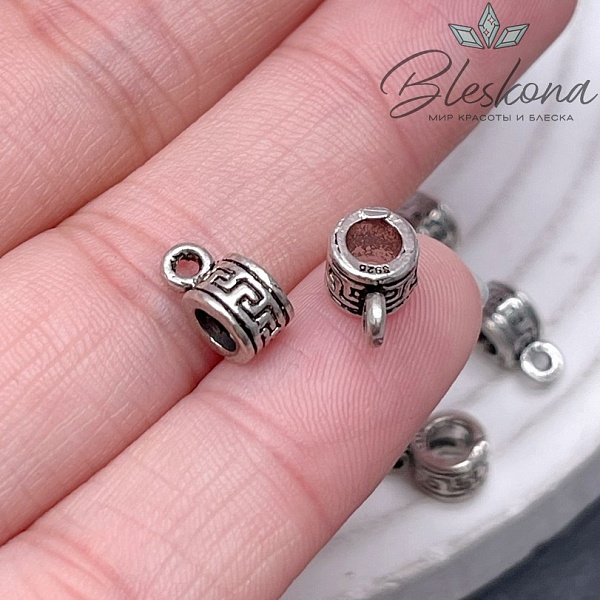 6*4,5 мм Бейл для подвесок мельхиор узор №1 Египет