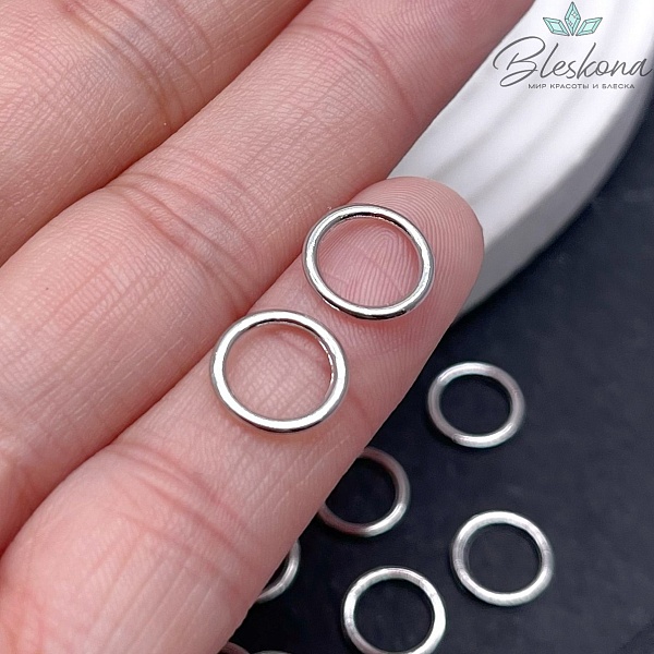 10 мм Цвет серебро, Подвеска кольцо уп. 6 шт
