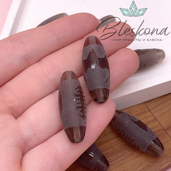 Бусина Дзи Сау и летучая мышь 30*11 мм