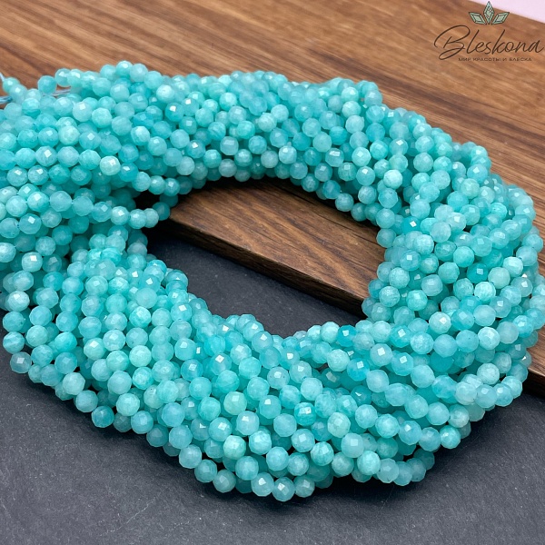 Амазонит алмазная огранка №4 4,5 мм