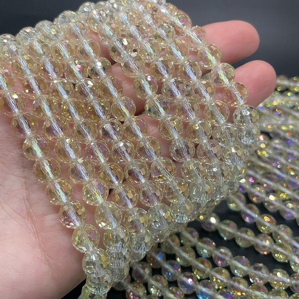 7,5 мм Стекло Lux, шар, цвет песочный с переливом