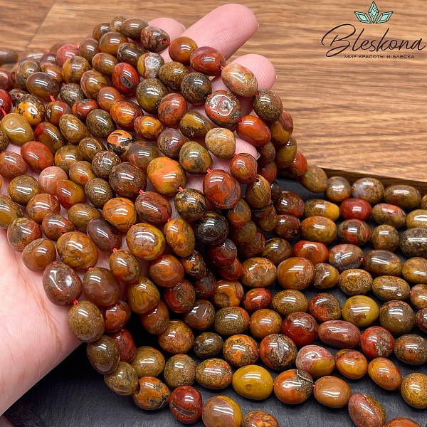 Агат красный Чжаньго галтовка (8-12)*(7-9) мм