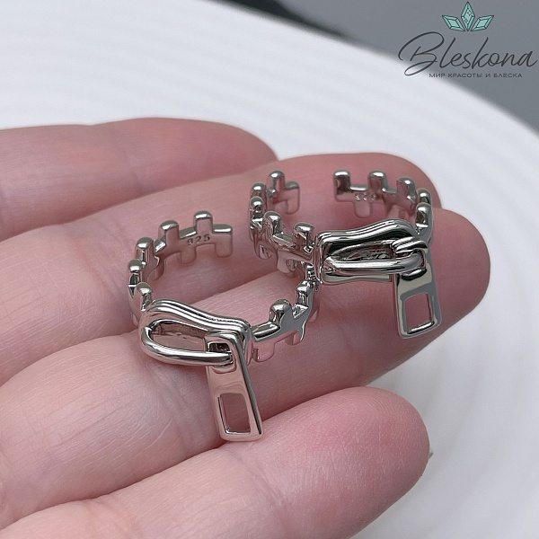 18,5 мм Цвет серебро, Основы для колец замок Люкс 